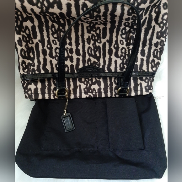 COACH Signature Leopard Ocelot Animal Print Zip Tote Shoulder Bag - Picture 11 of 12